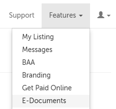 E-Documents is 6th in the drop-down menu