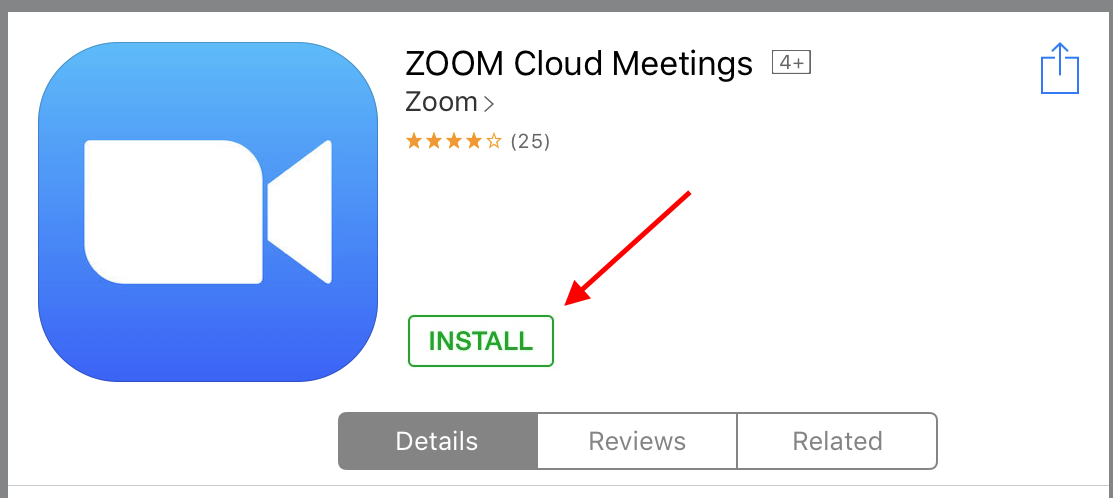 Zoom Install button