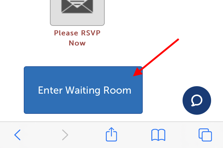 Arrow pointing at Enter Waiting Room Button