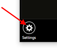 Arrow pointing at Settings icon